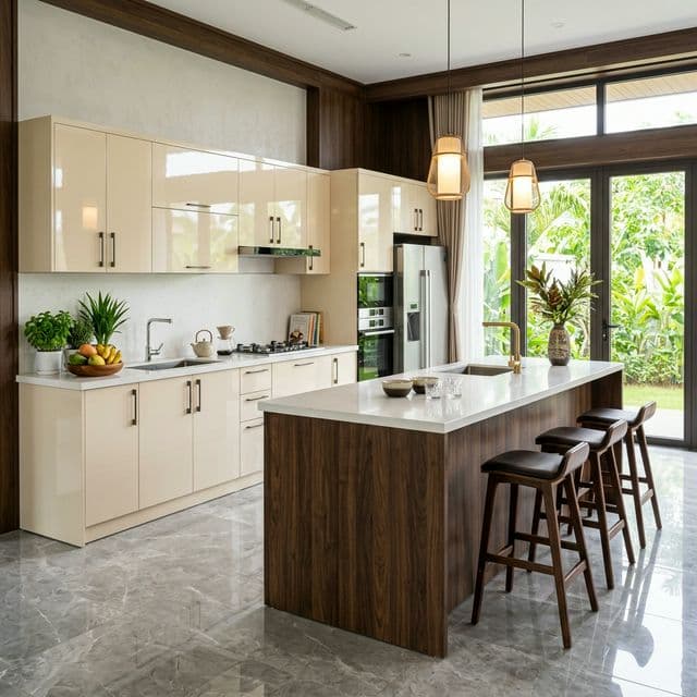 Tủ Bếp Có Bàn Đảo Mini - Hình ảnh chi tiết 1