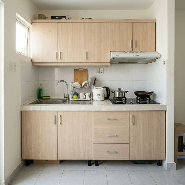 Tủ Bếp Chữ I Đơn Giản - Hình ảnh chi tiết 1